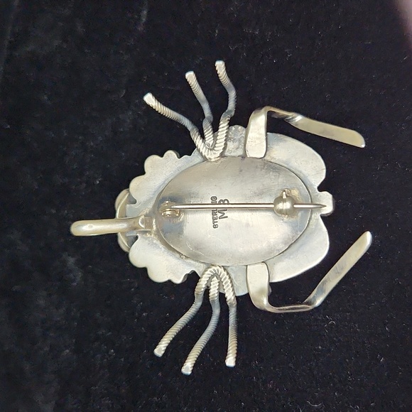 NWOT Marc Begay SS Masterpiece Carico Lake Turquoise Spider Pendant/Brooch - Picture 6 of 10